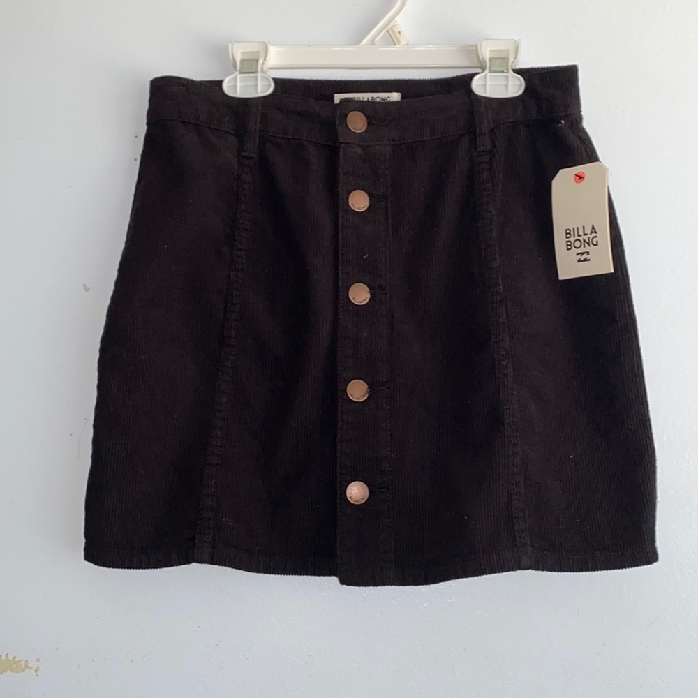 Billabong black button down skirt